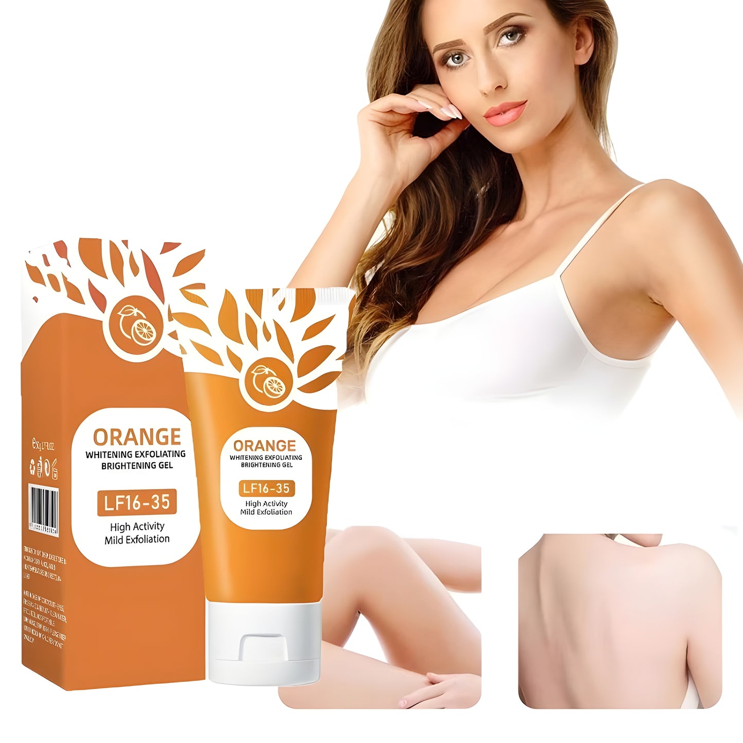 OrangeGlow™ Full-Body Exfoliating Gel 🍊✨ – Smooths & Brightens High-Friction Areas 🦵🫧