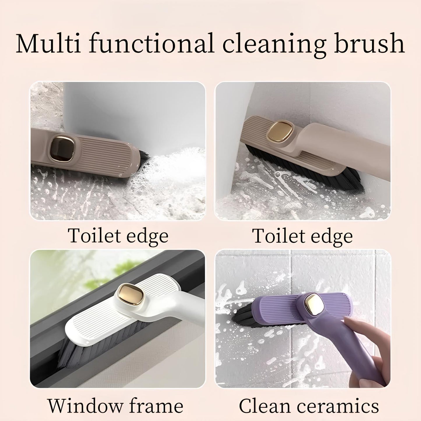 360° Rotatable V Shaped Grout Brush | The 3-in-1 Hard Bristle Corner Brush