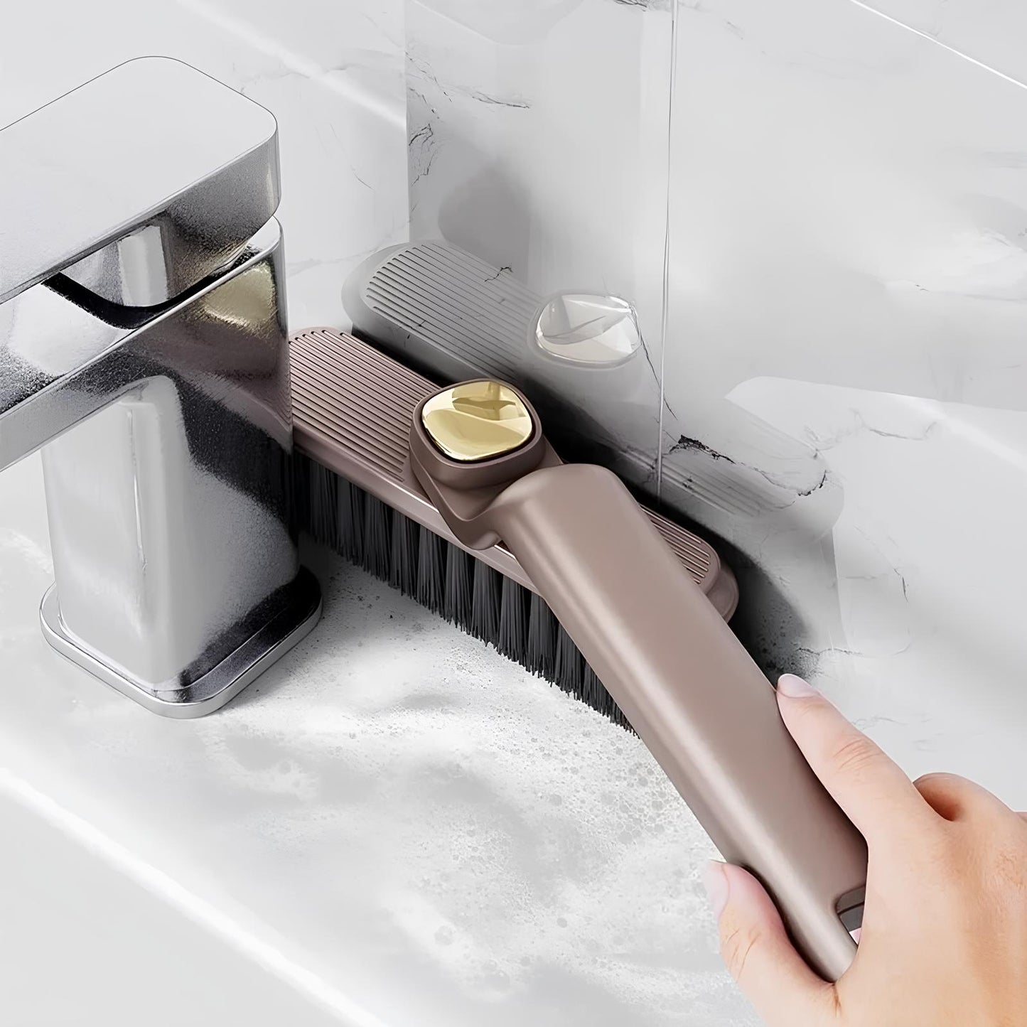 360° Rotatable V Shaped Grout Brush | The 3-in-1 Hard Bristle Corner Brush