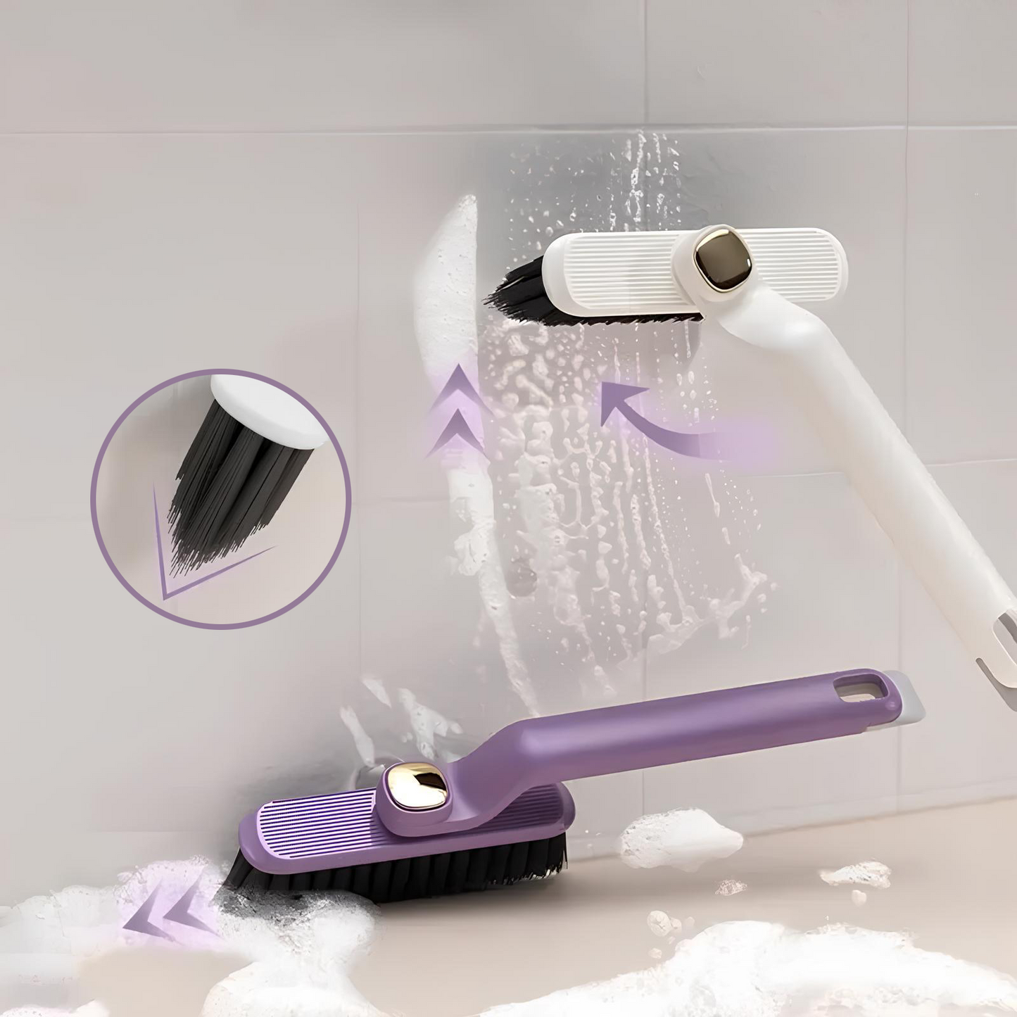 360° Rotatable V Shaped Grout Brush | The 3-in-1 Hard Bristle Corner Brush