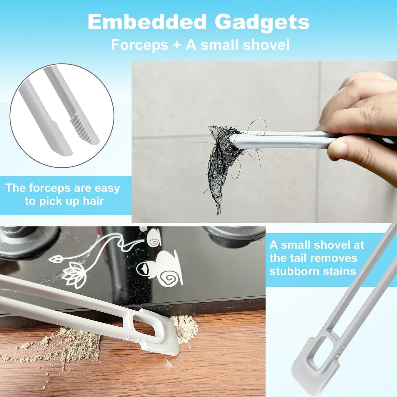 360° Rotatable V Shaped Grout Brush | The 3-in-1 Hard Bristle Corner Brush