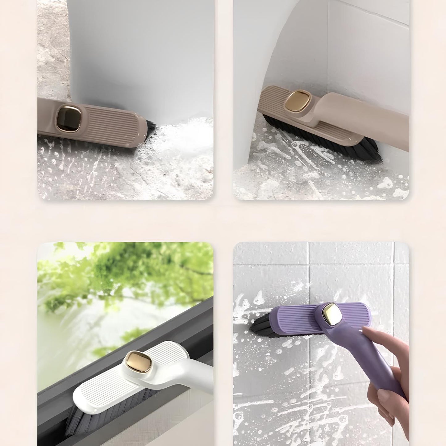 360° Rotatable V Shaped Grout Brush | The 3-in-1 Hard Bristle Corner Brush