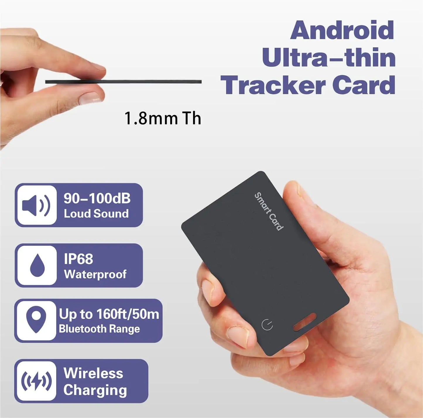 Ultra Slim Waterproof Tracking Card - IOS & Android Support