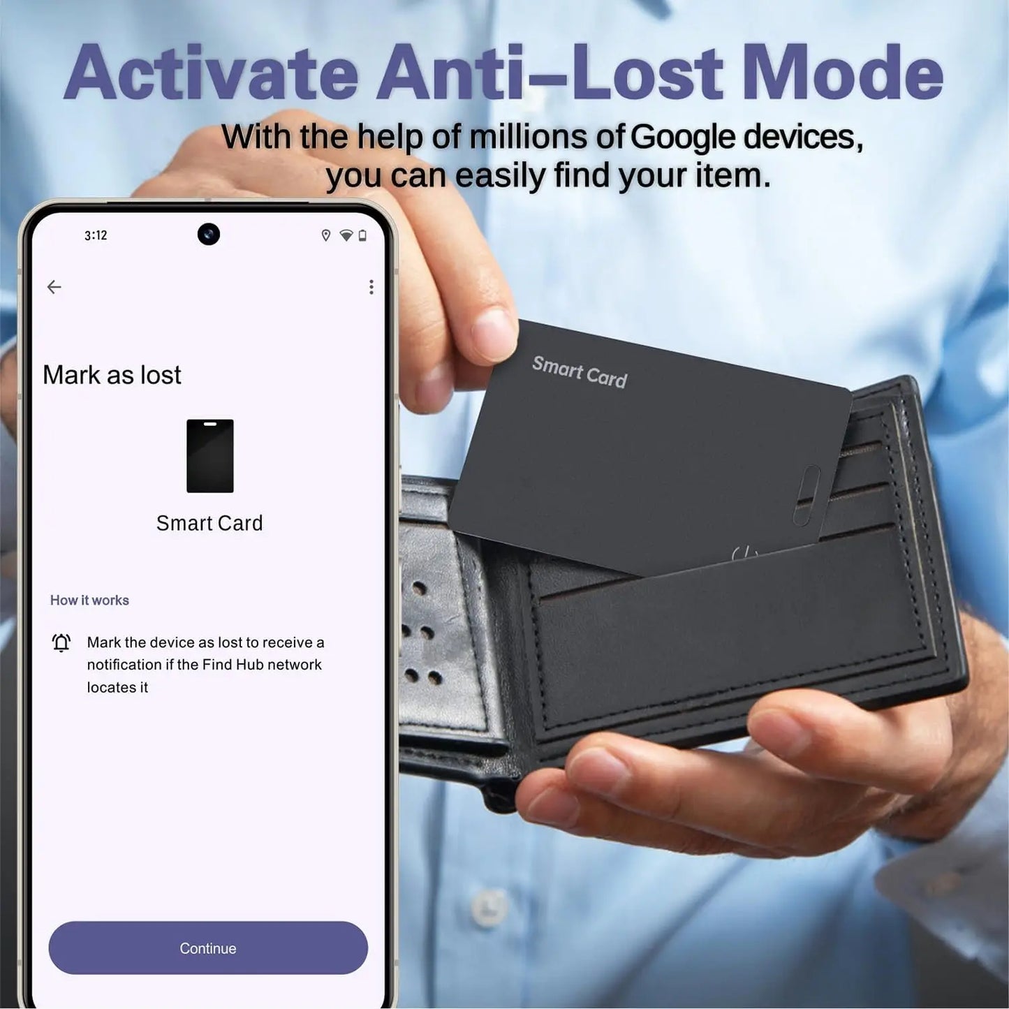Ultra Slim Waterproof Tracking Card - IOS & Android Support