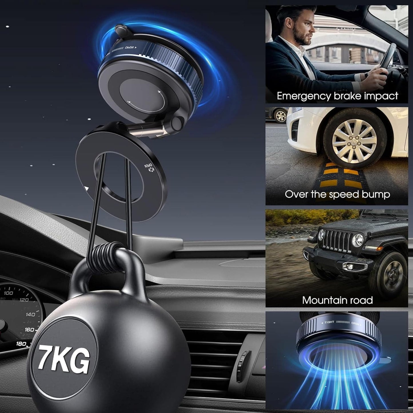 Heavy-duty 360° Vacuum Magnetic Phone Mount
