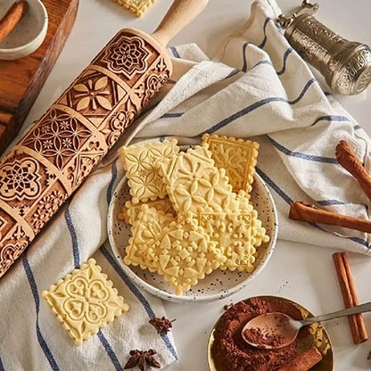 Embossed Cookie Rolling Pin with Amazing Designs