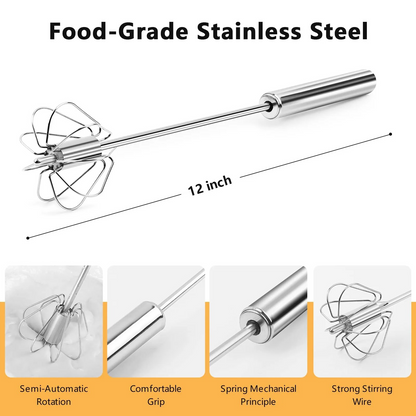 Stainless Steel Hand Whisk - Push-Down Whisker